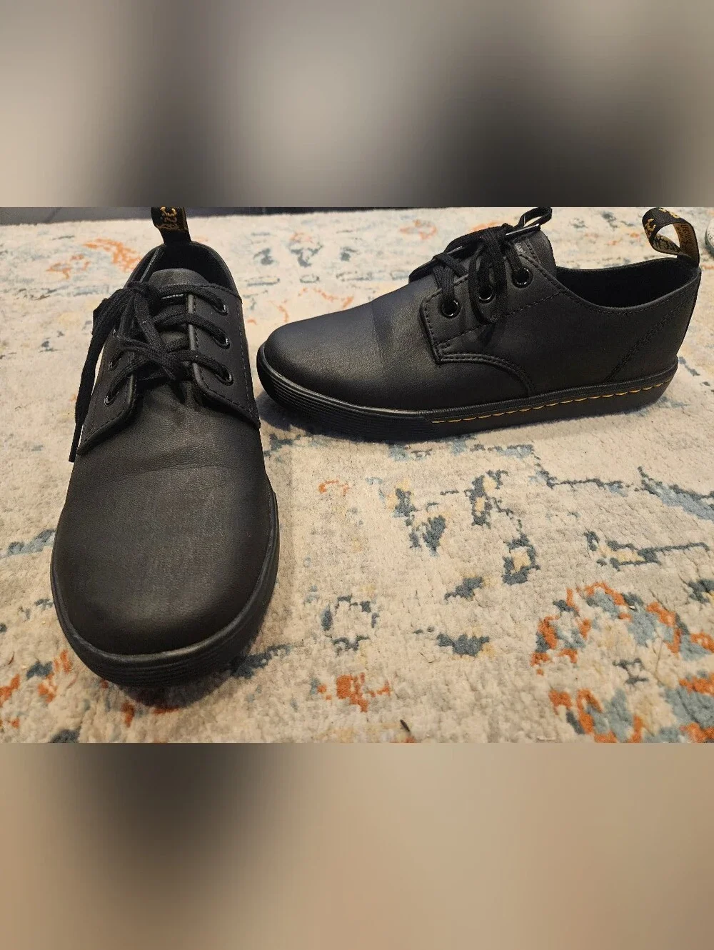 Dr. Martens Santanita Black Canvas Low Top Sneakers 3-Eye Size 7